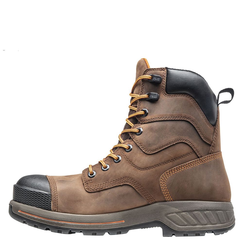 Botas de Trabajo Timberland Hombre Pro® Helix Hd 8\" Comp Toe Marrones/Negras - Chile GRM-583794